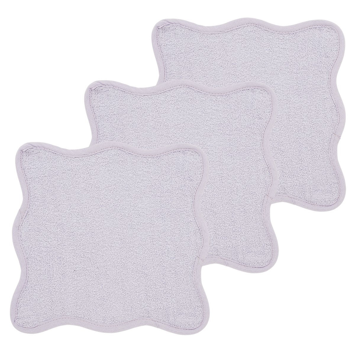 Monddoekjes badstof Wavy Soft Lavender 30x30cm - 3-Pack
