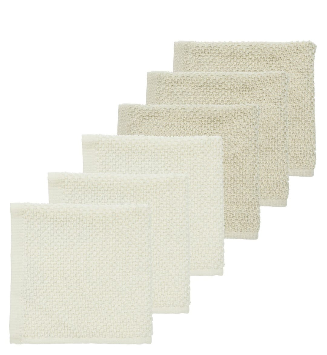 Monddoekjes badstof Popcorn Natural/Soft Sand 30x30cm - 6-Pack