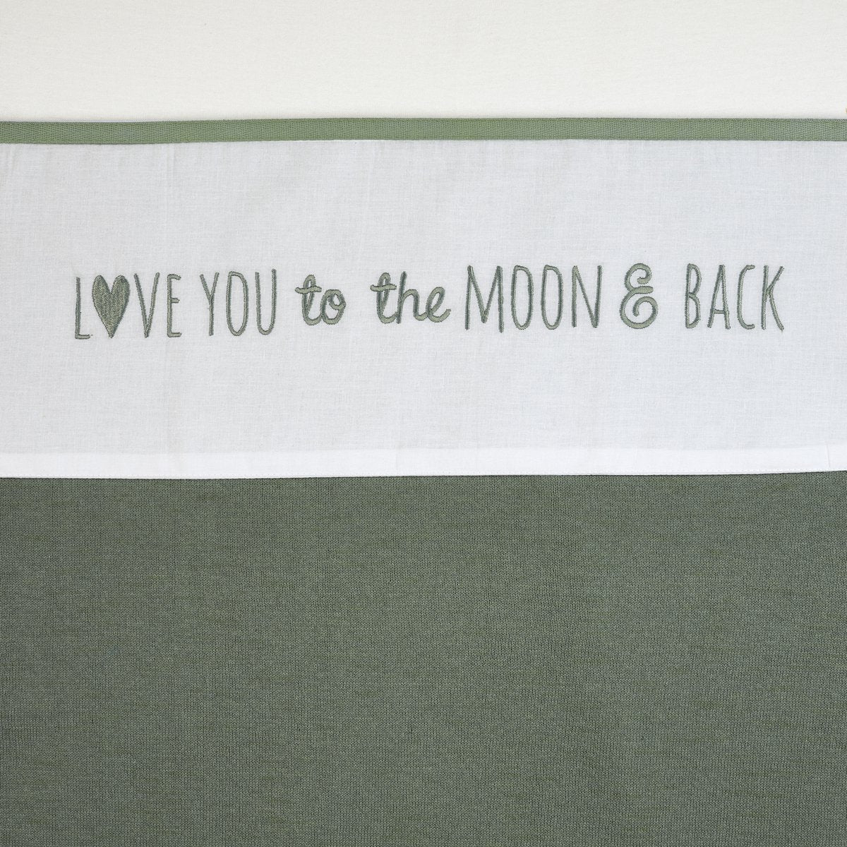 Laken borduur Love you to the moon & back Forest Green
