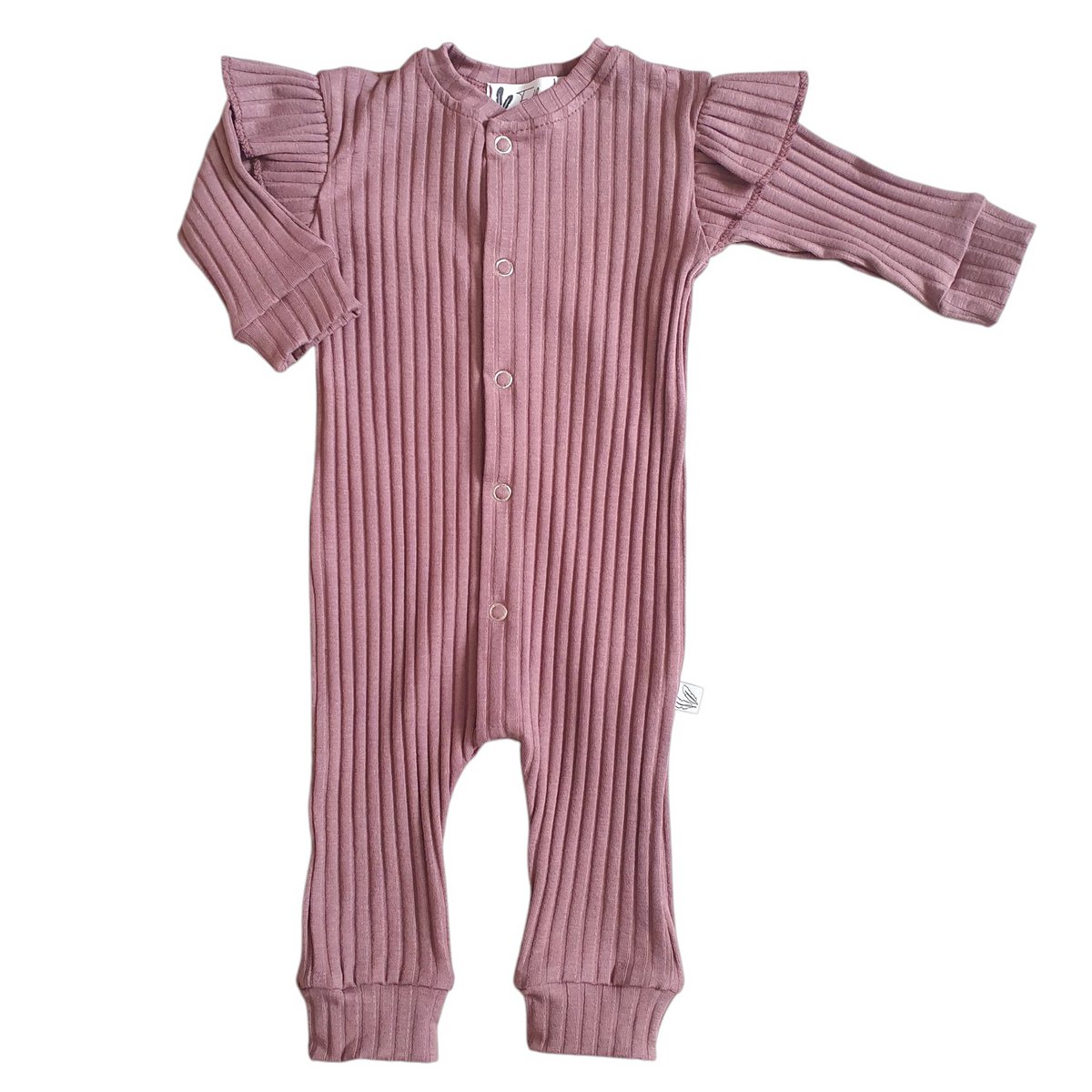 Boxpakje ruffle Wide rib jersey natural Mauve