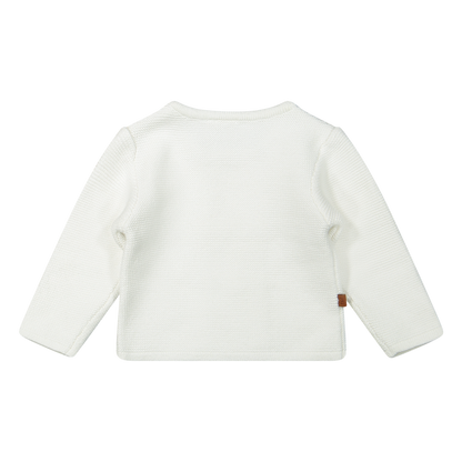 Flowerpower gebreid vest | Gebroken wit