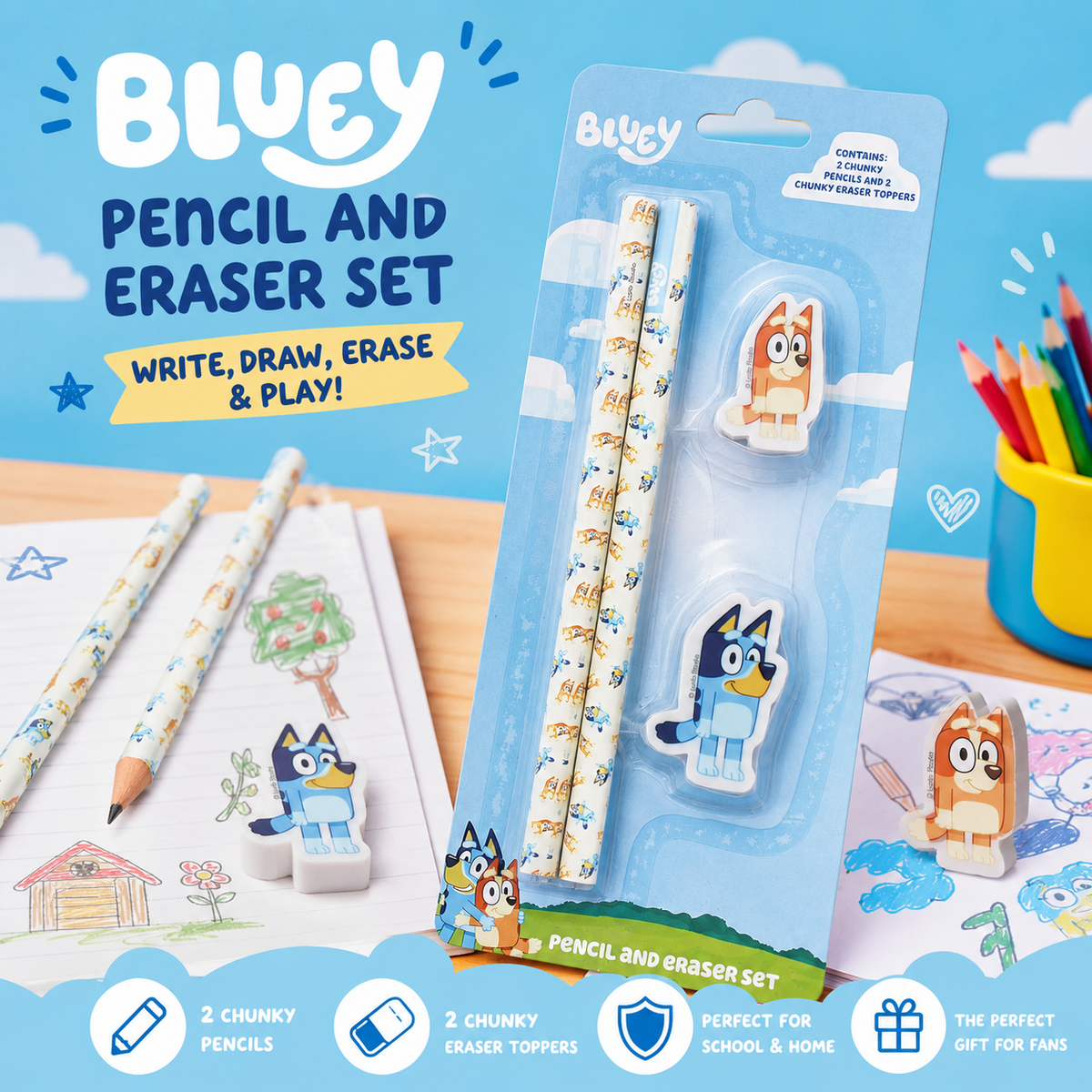 Bluey  schrijfwarenset