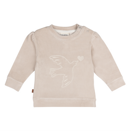 Volg je hart Baby Velvet Sweater | Zilvergrijs