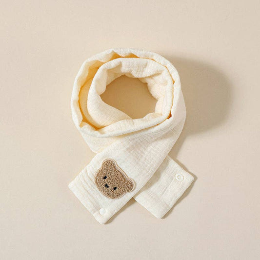 Hydrofiele Herfst Sjaal met Berenapplicatie - Beige