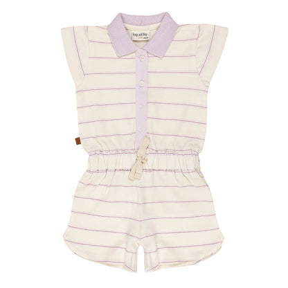 Onesie Strepen Piqué | Egret