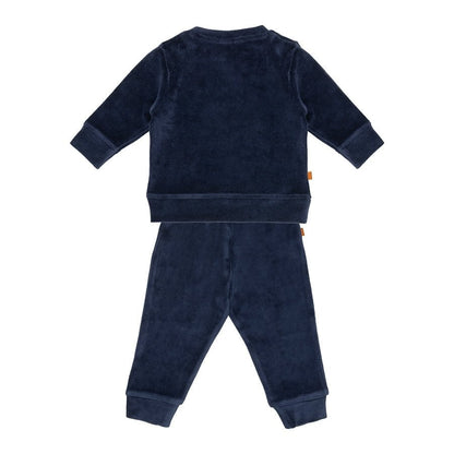 F&D Velours babypyjama | Patriottisch blauw