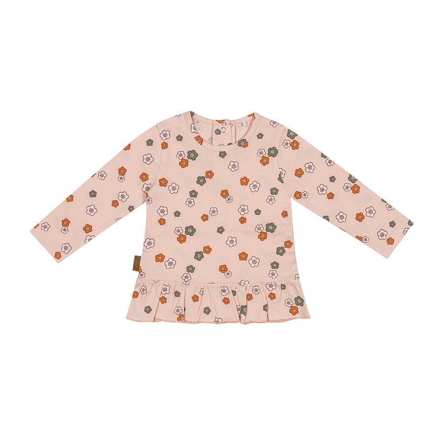 Flowerpower-shirt AOP | Roze