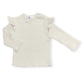 Longsleeve ruffle wide rib jersey natural beige