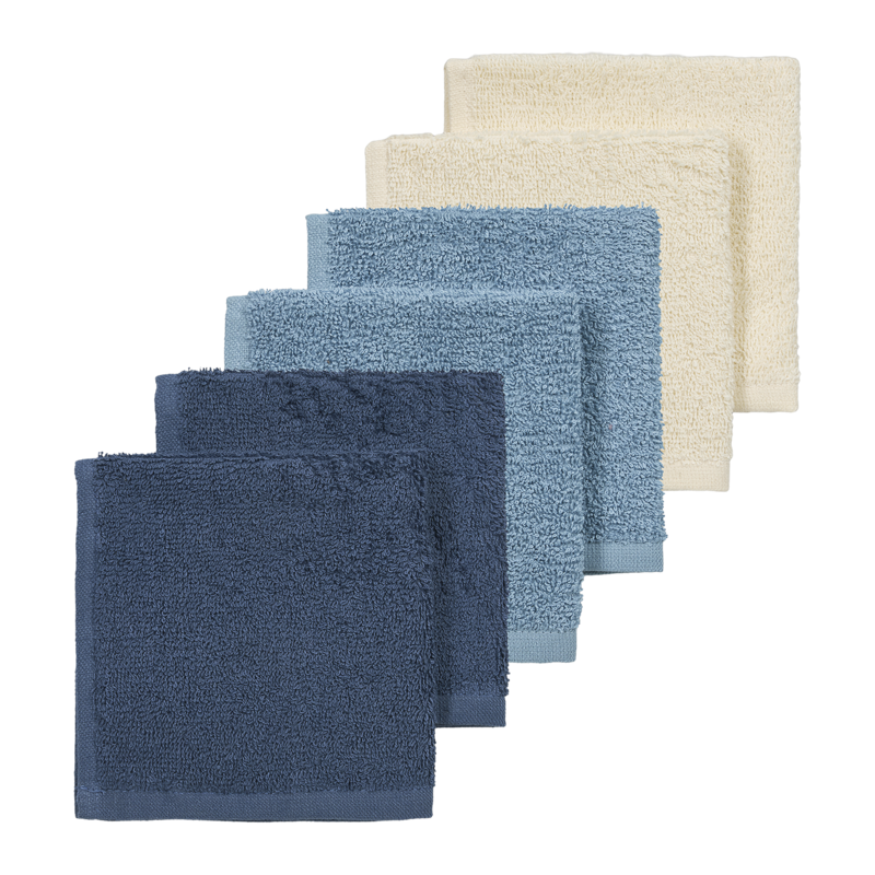 Monddoekjes badstof Natural/jeans blue/indigo