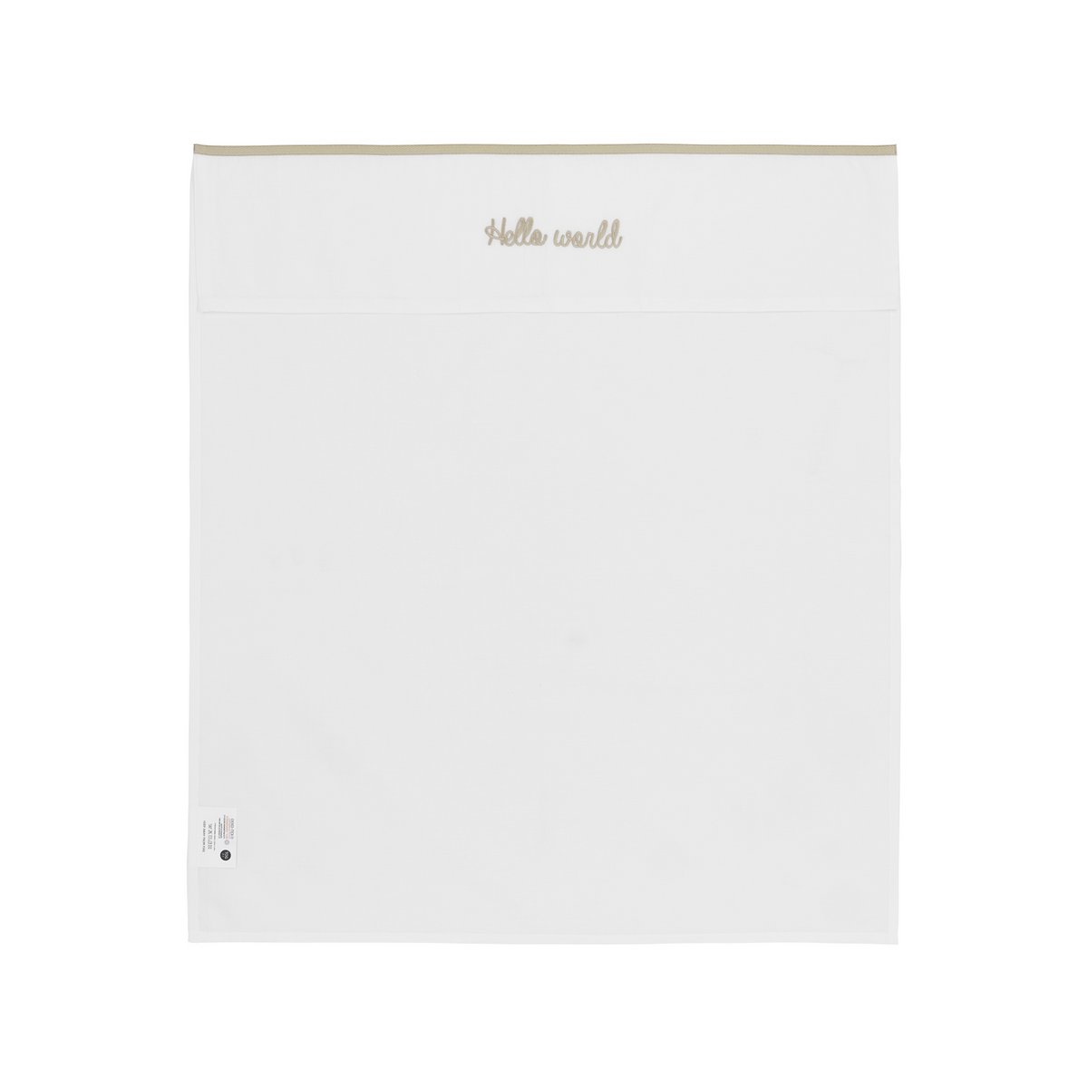 Laken borduur Hello World Sand