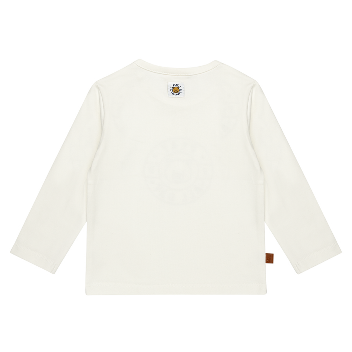 Speel de hele dag Baby Shirt Emblem | Wit alyssum