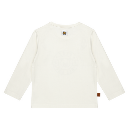 Speel de hele dag Baby Shirt Emblem | Wit alyssum