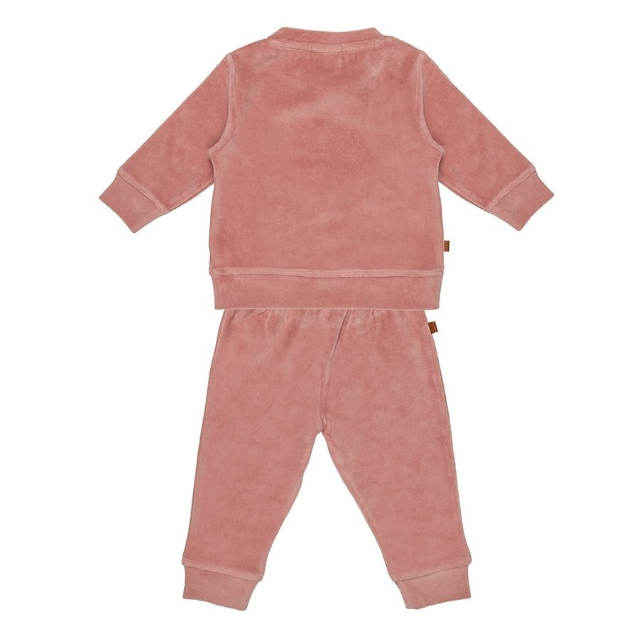 F&D Velours babypyjama | Sepia-roos