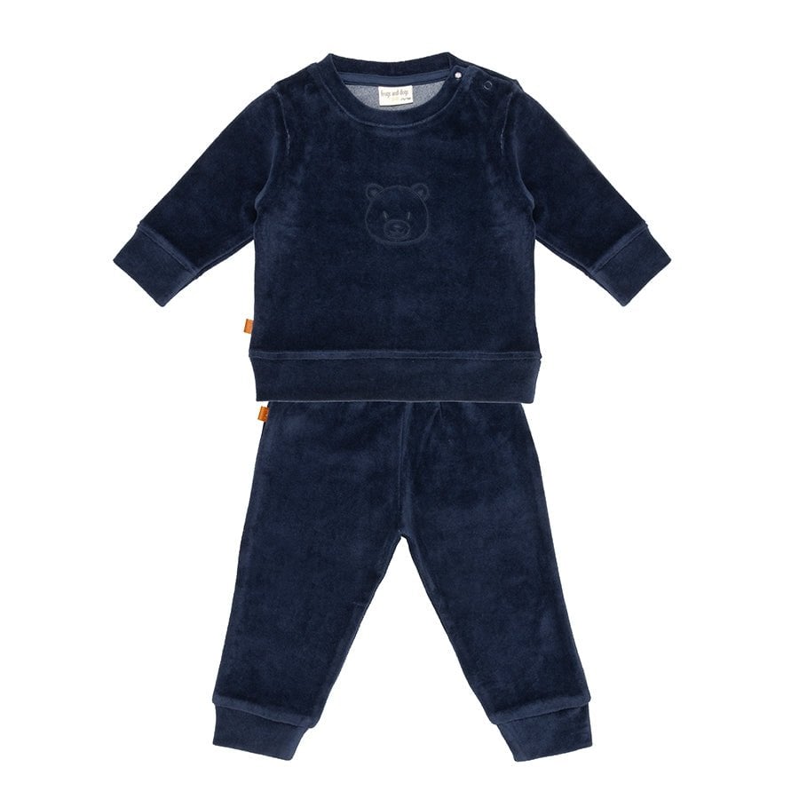 F&D Velours babypyjama | Patriottisch blauw