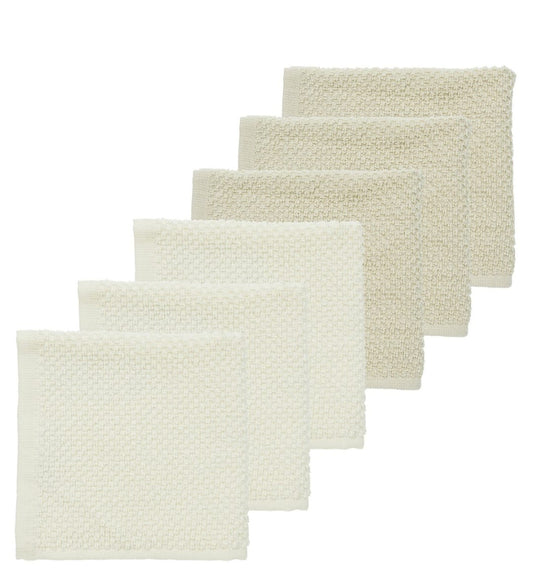 Monddoekjes badstof Popcorn Natural/Soft Sand 30x30cm - 6-Pack