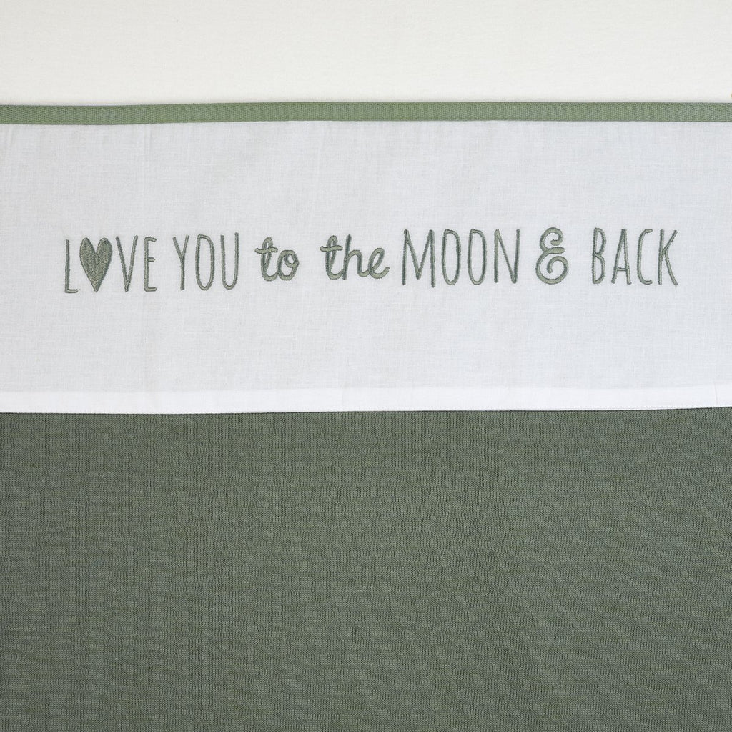 Laken borduur Love you to the moon & back Forest Green