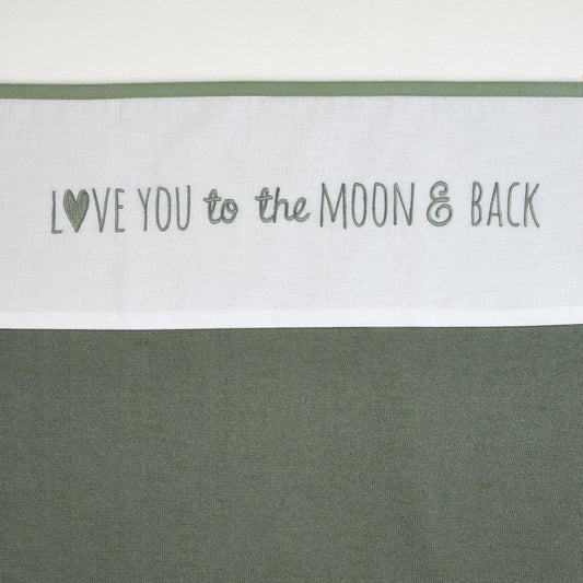 Laken borduur Love you to the moon & back Forest Green