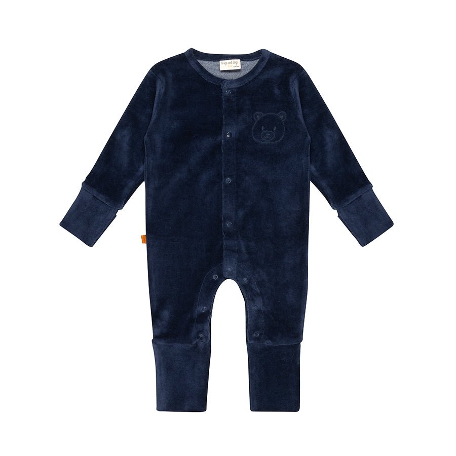 F&D velours babyrompertje | Patriottisch blauw