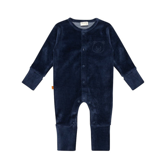 F&D velours babyrompertje | Patriottisch blauw