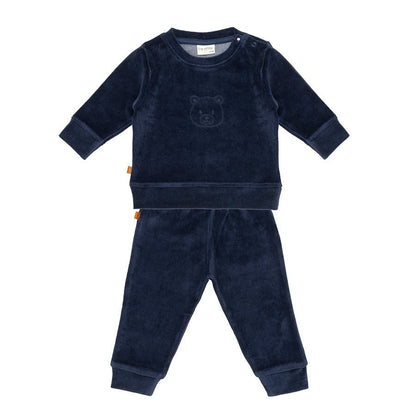 F&D Velours babypyjama | Patriottisch blauw