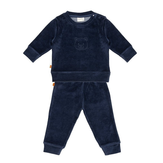 F&D Velours babypyjama | Patriottisch blauw