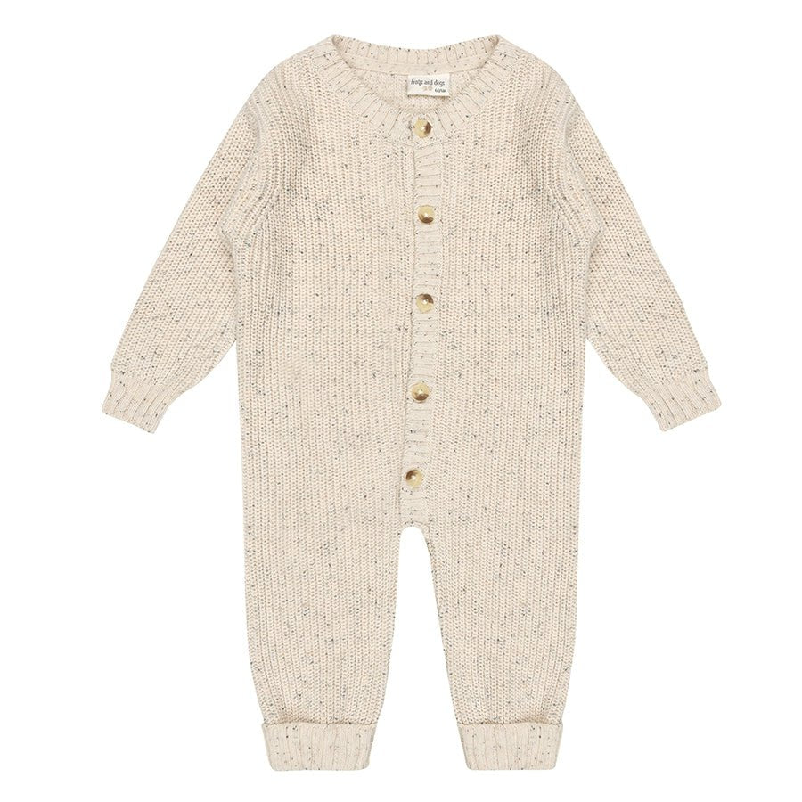 Strooi gebreide onesie | Beige